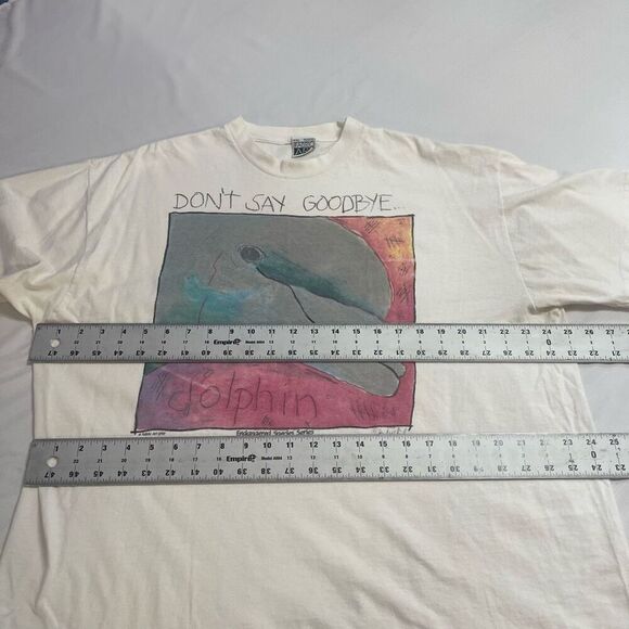 Ocean Life Dolphins Endangered Species Vintage T-Shirt XXL Single Stitch - Picture 2 of 6